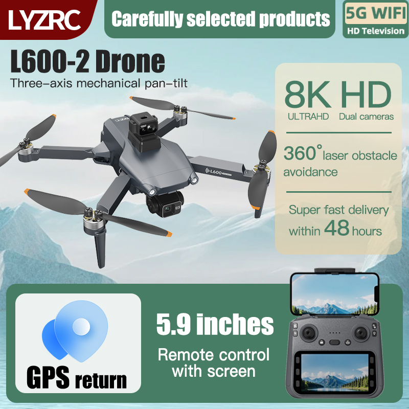 Drone Multispectral - LYZRC L600-2 MAX GPS Drone 3-Axis