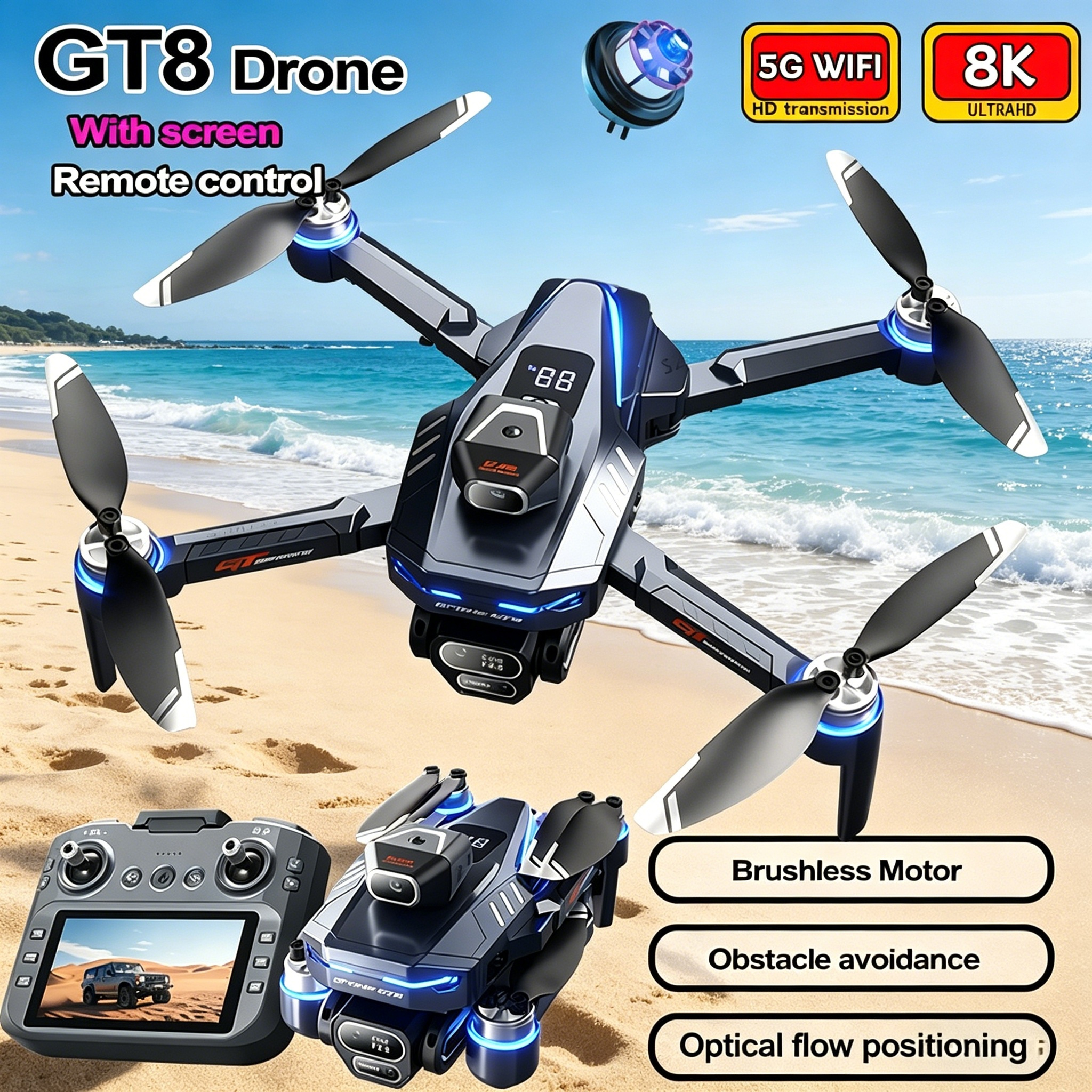 Drone Lidar - New Drone GT8 8K Professional HD
