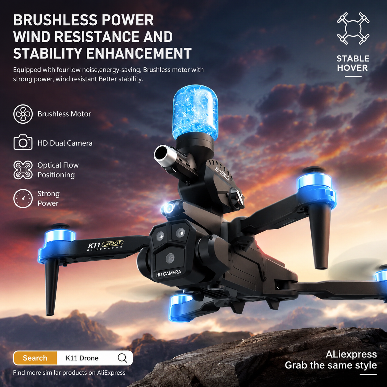 K11MAX Drone with Water Bombs  - Drone Photogrammetry incelemesi ve fiyatı